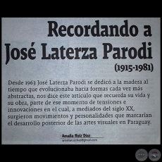 Recordando a José Laterza Parodi (1915-1981) - Por Amalia Ruiz Díaz - Domingo, 16 de Julio de 2017